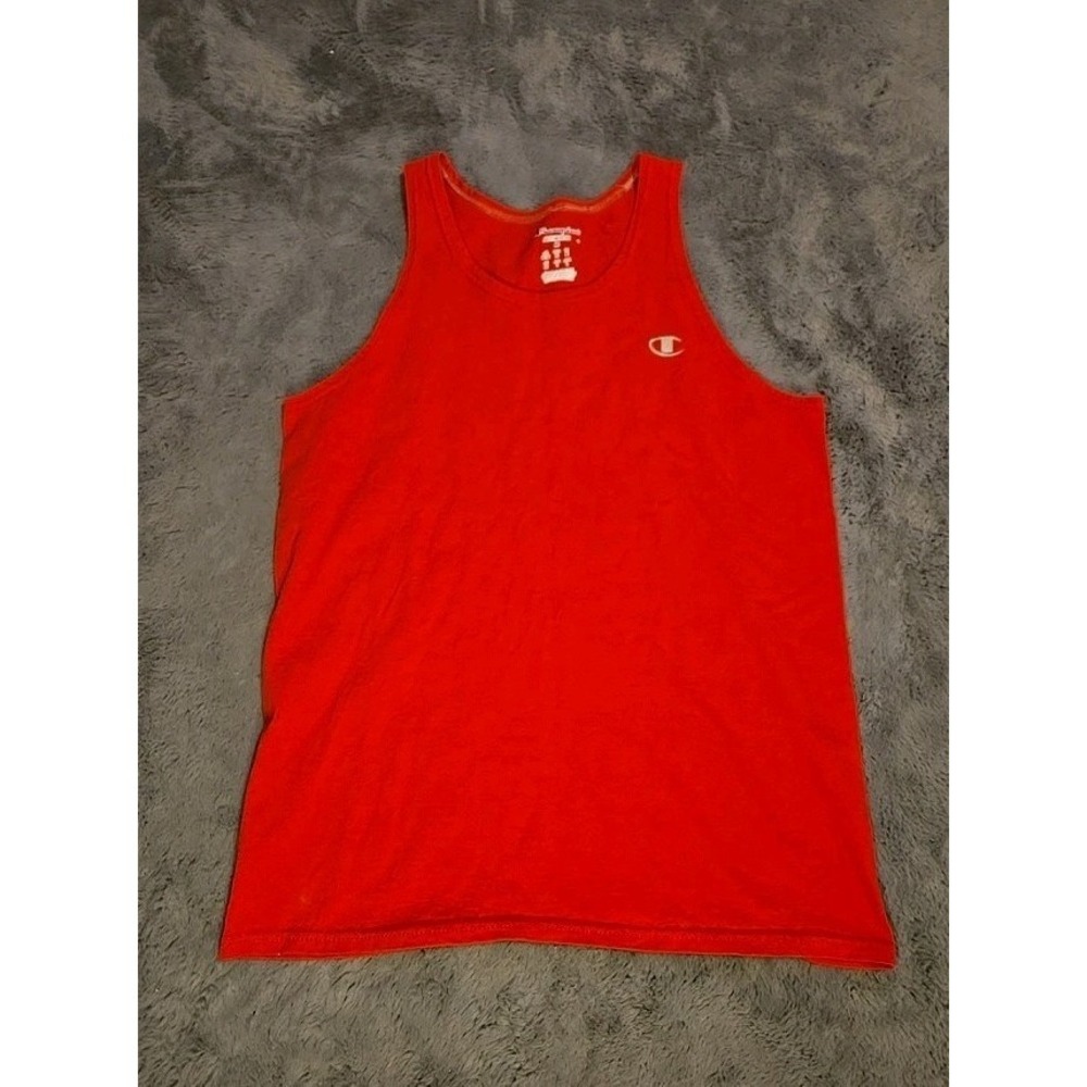 Vtg 90s Champion Men's Medium Red Tank Top Sleeveless Athletic Muscle Shirt